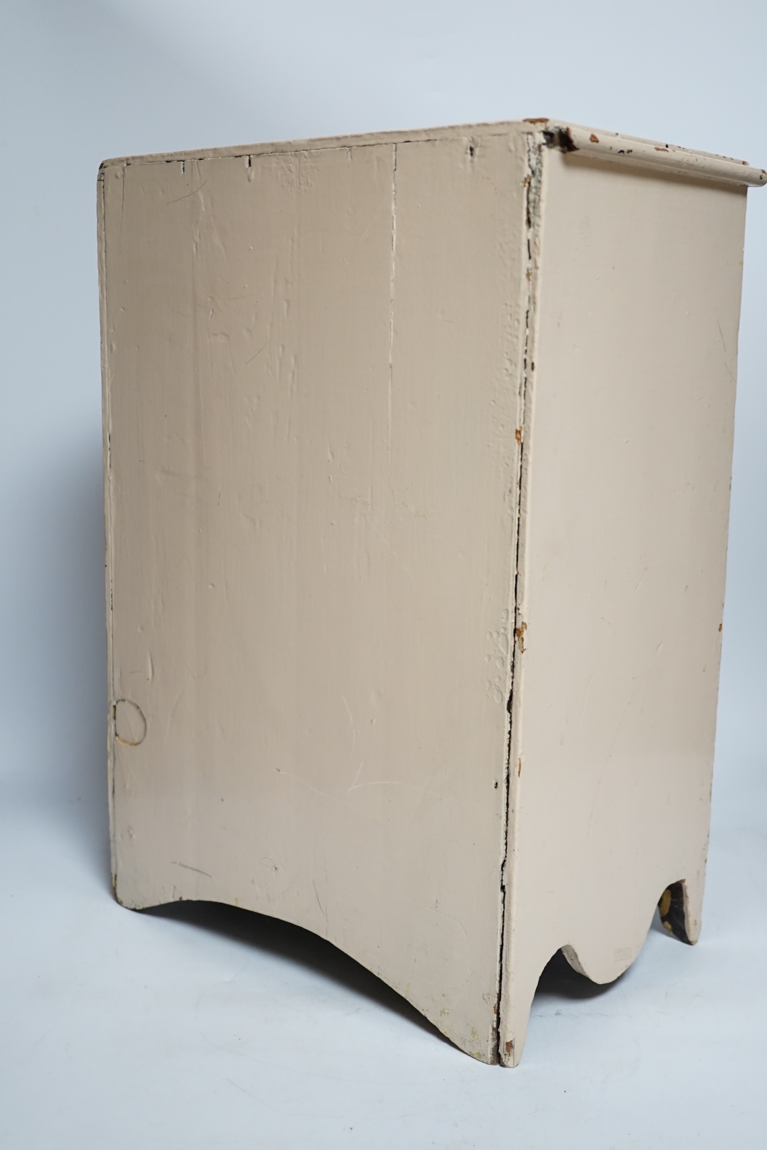 A Victorian miniature chest, later painted, width 32cm, height 44cm